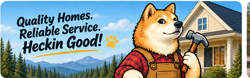 A friendly Shiba Inu mascot with a cozy home — Heckin Good Housing
